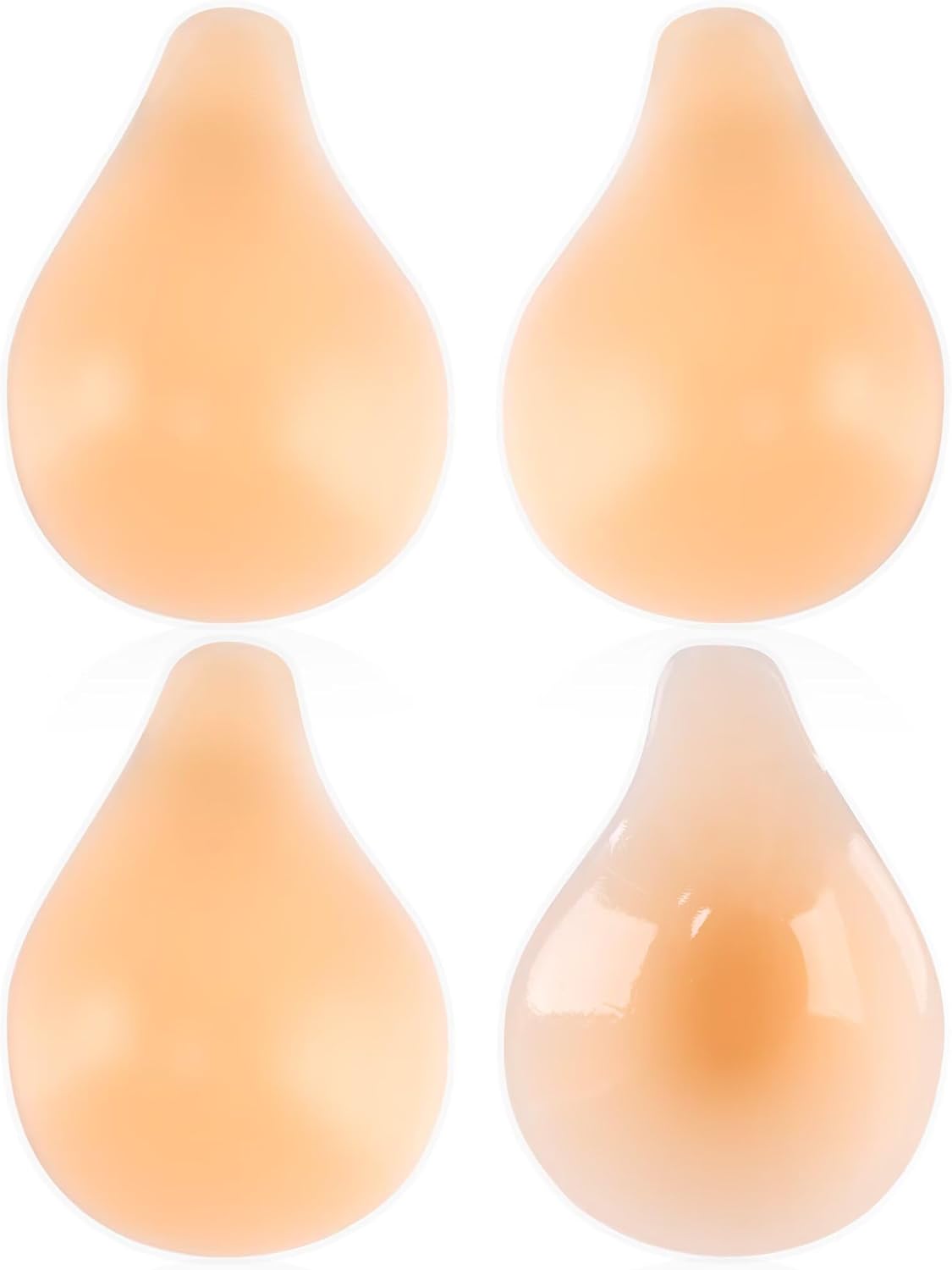 Sticky Bra for Women, Push Up Adhesive Bras, Invisible Backless Strapless Silicone, Spoon Shape Thin Edge (2 Pairs)