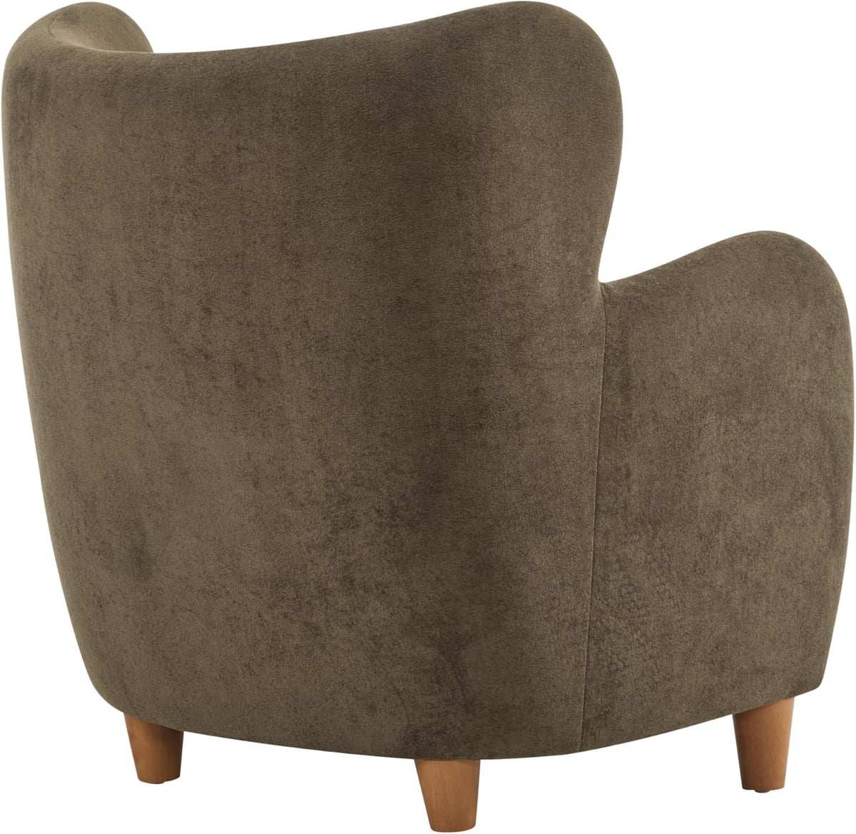 Christopher Knight Home Auden Wingback Accent Chair, Fabric Club Chair, Velvet Upholstered Armchair, Curved Backrest Single Sofa, Soft Cushion Seating, Reading Lounge Chair for Living Room, Brown
