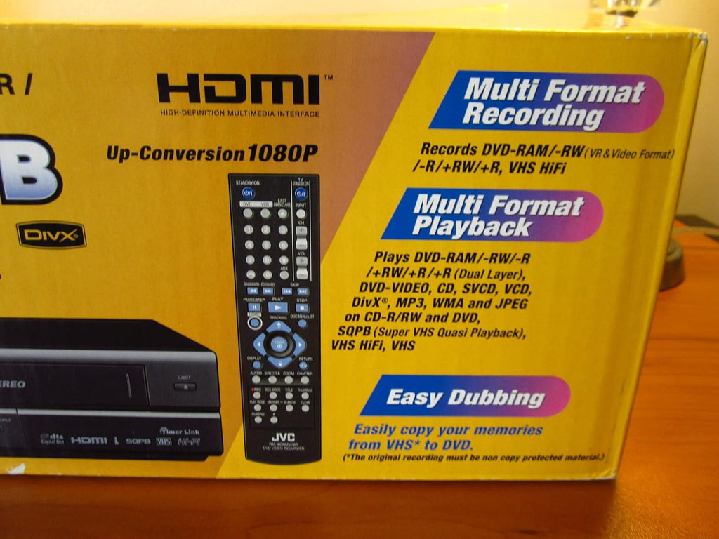 JVC DRMV79B Tunerless 1080p Upconverting DVD Recorder VCR Combo (Renewed)