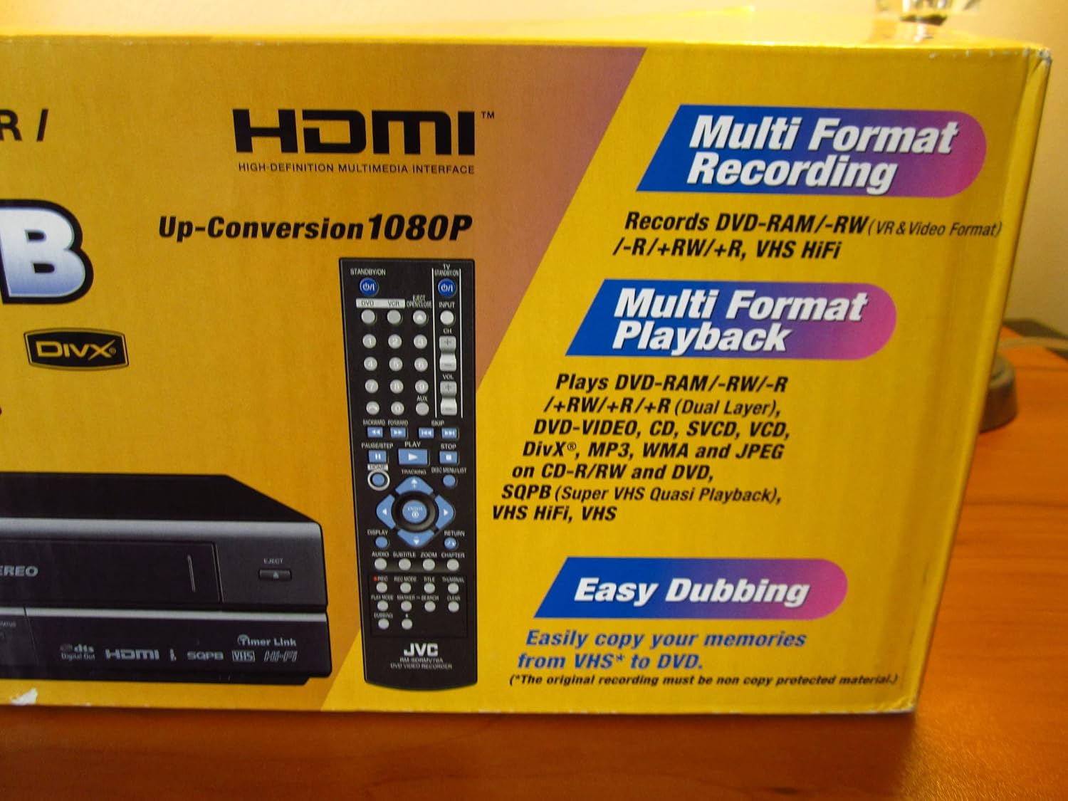 JVC DRMV79B Tunerless 1080p Upconverting DVD Recorder VCR Combo (Renewed)