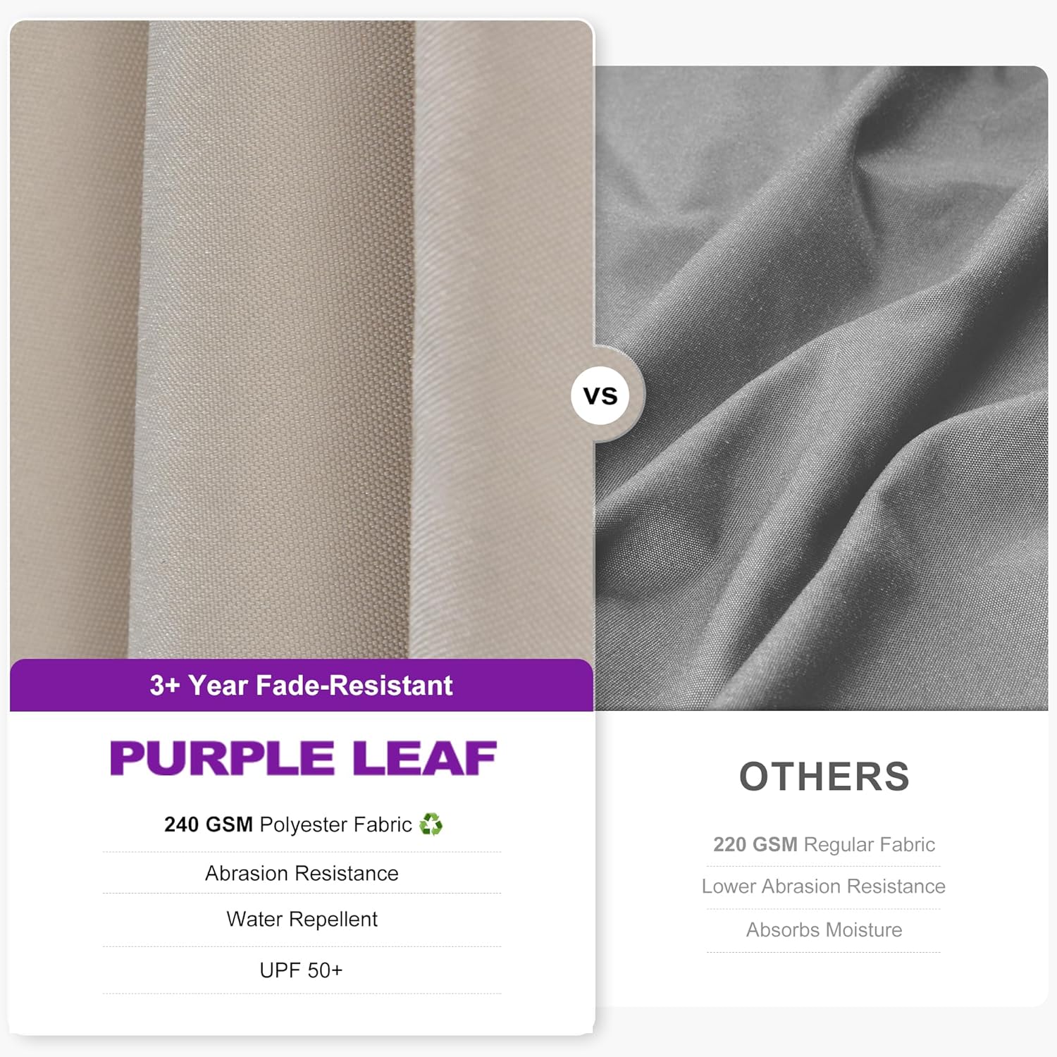 PURPLE LEAF 9.8' X 9.8' Tilting Patio Umbrella with Base Outdoor Cantilever Swivel Square Umbrella with Tilt Aluminum Offset Umbrella with 360-degree Rotation for Garden Deck Pool Patio Beige
