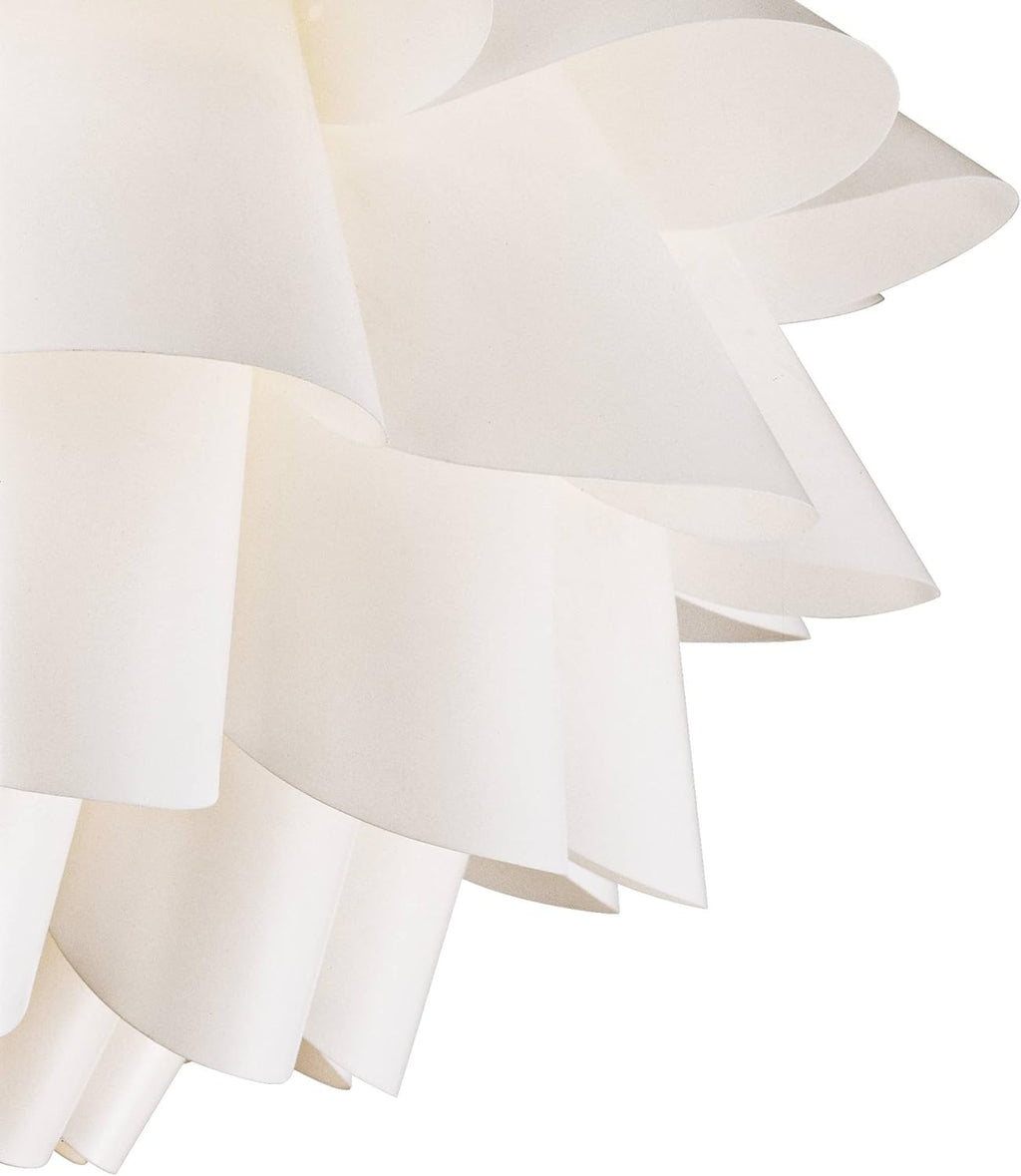 Possini Euro Design White Flower Hanging Pendant Lighting Fixture 25 1/4" Wide Modern Blooming Curved Petals for Dining Room Living House Home Foyer Kitchen Island Entryway Bedroom High Ceilings