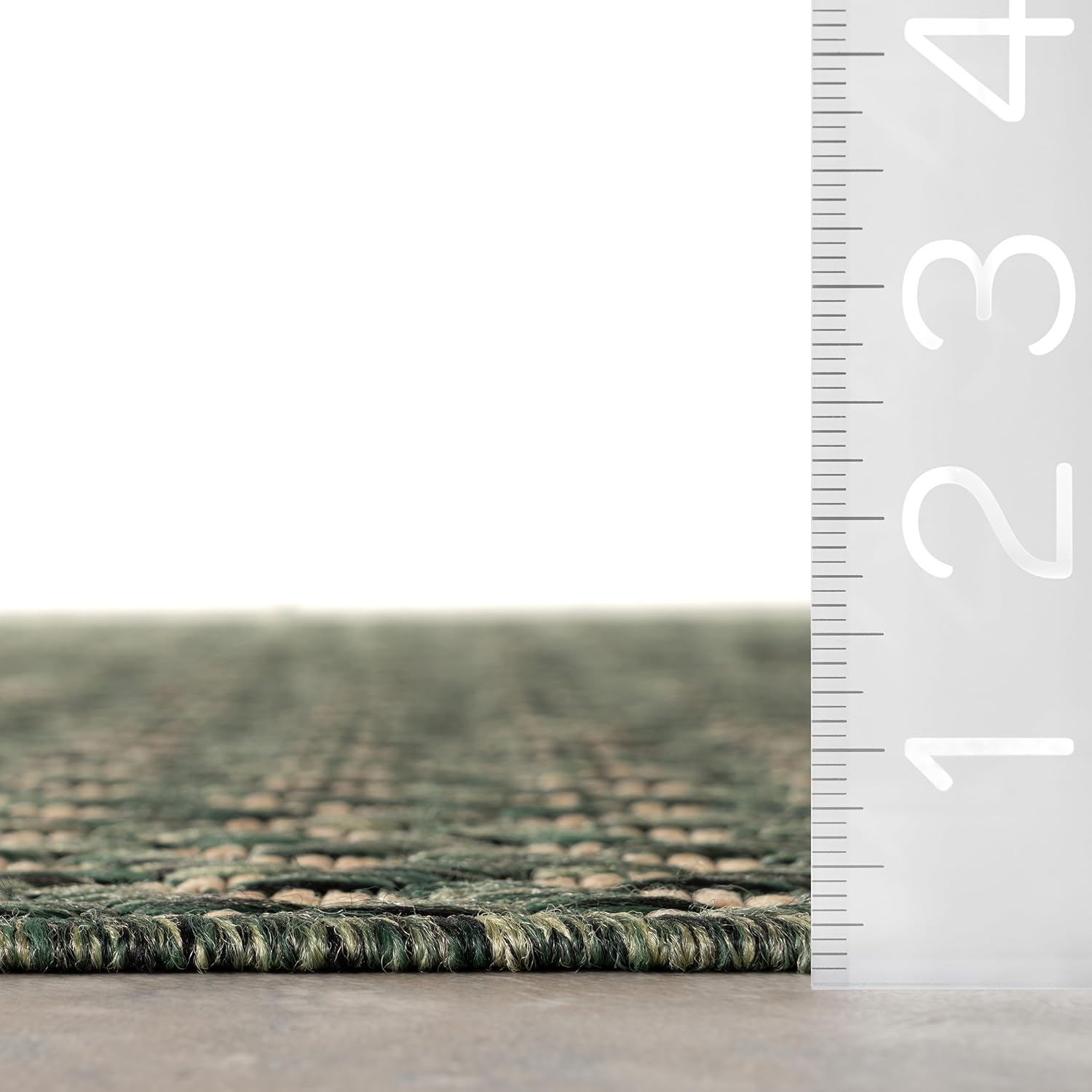 Nuloom Outdoor Performance Camryn Green/Brown, 5' x 8', Herringbone, Soft, High Traffic, Stain Resistant, Easy Clean, Durable Area Rug for Indoor/Outdoor Patio, Deck, Porch, Garden, Courtyard