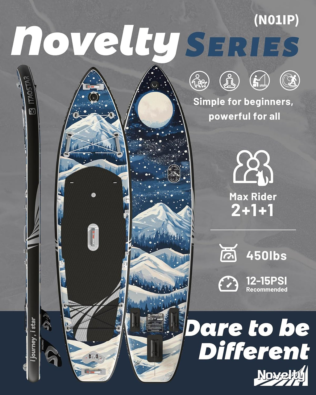 iTAOSTAR Novelty 11'6" x 35" Inflatable Stand Up Paddle Board with Seat- Stable SUP Board for Adults - Portable Paddleboard for Yoga, Surfing, Fishing - Includes Full Accessories Kit