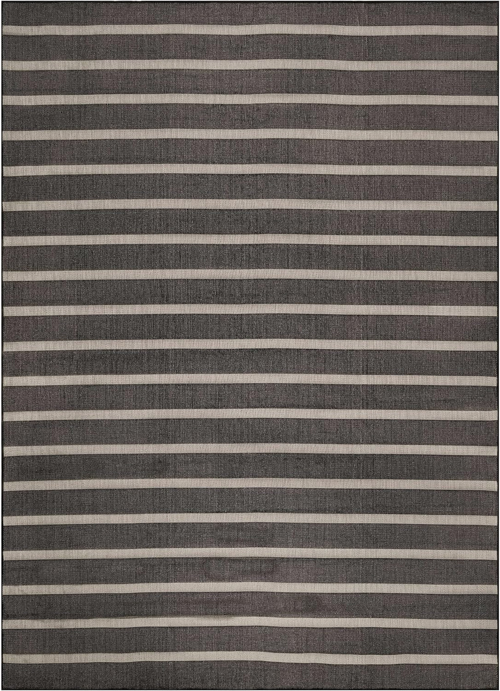 Nourison Home Positano Black Ivory 9' x 12' Area Rug - Easy Clean, Non Shedding, Bed Room, Living Room, Dining Room, Kitchen (9' x 12')