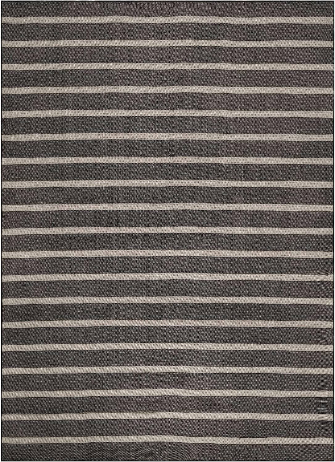 Nourison Home Positano Black Ivory 9' x 12' Area Rug - Easy Clean, Non Shedding, Bed Room, Living Room, Dining Room, Kitchen (9' x 12')