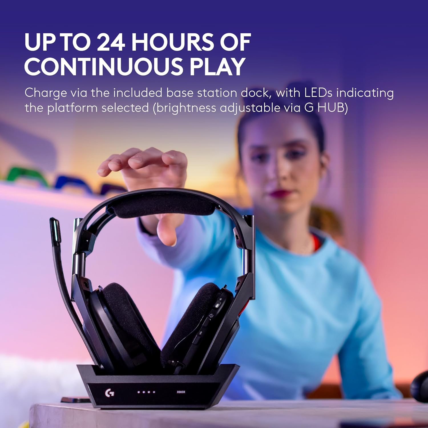 Logitech G Astro A50 Multi-Platform Wireless Gaming Headset + Base Station for PS5/Xbox/PC: PLAYSYNC Audio Switcher,