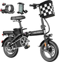 Foldable Electric Bike for Adults and Teens, 740W Peak Motor Ebike with 48V 10AH/20AH Removable Battery, 30-60 Miles PAS Range, 14" Folding Mini E-Bike, 20MPH Electric Bicycle for Daily Commuting