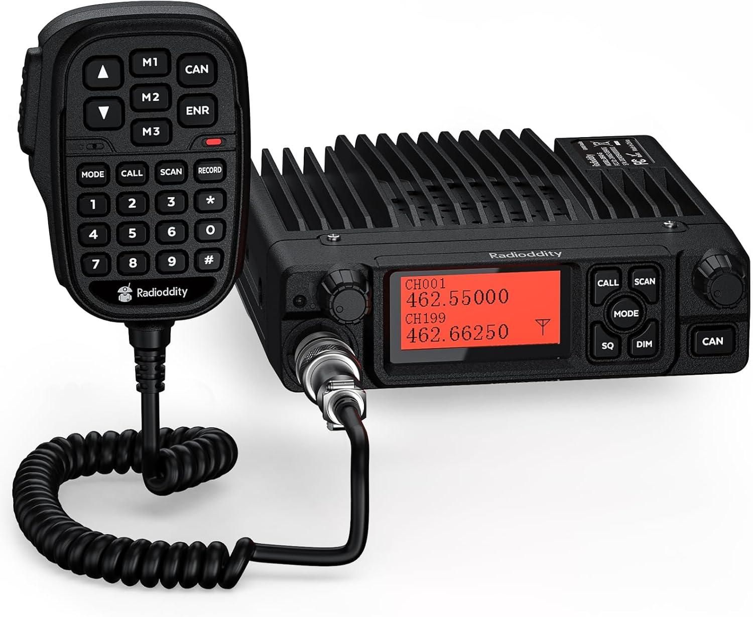 Radioddity DB40-G GMRS Mobile Radio, 40W Long Range Repeater-Capable Two Way Radio with Dual Display, VOX, 169 Channels, UHF RX, for Off-Road, Vehicle Communication