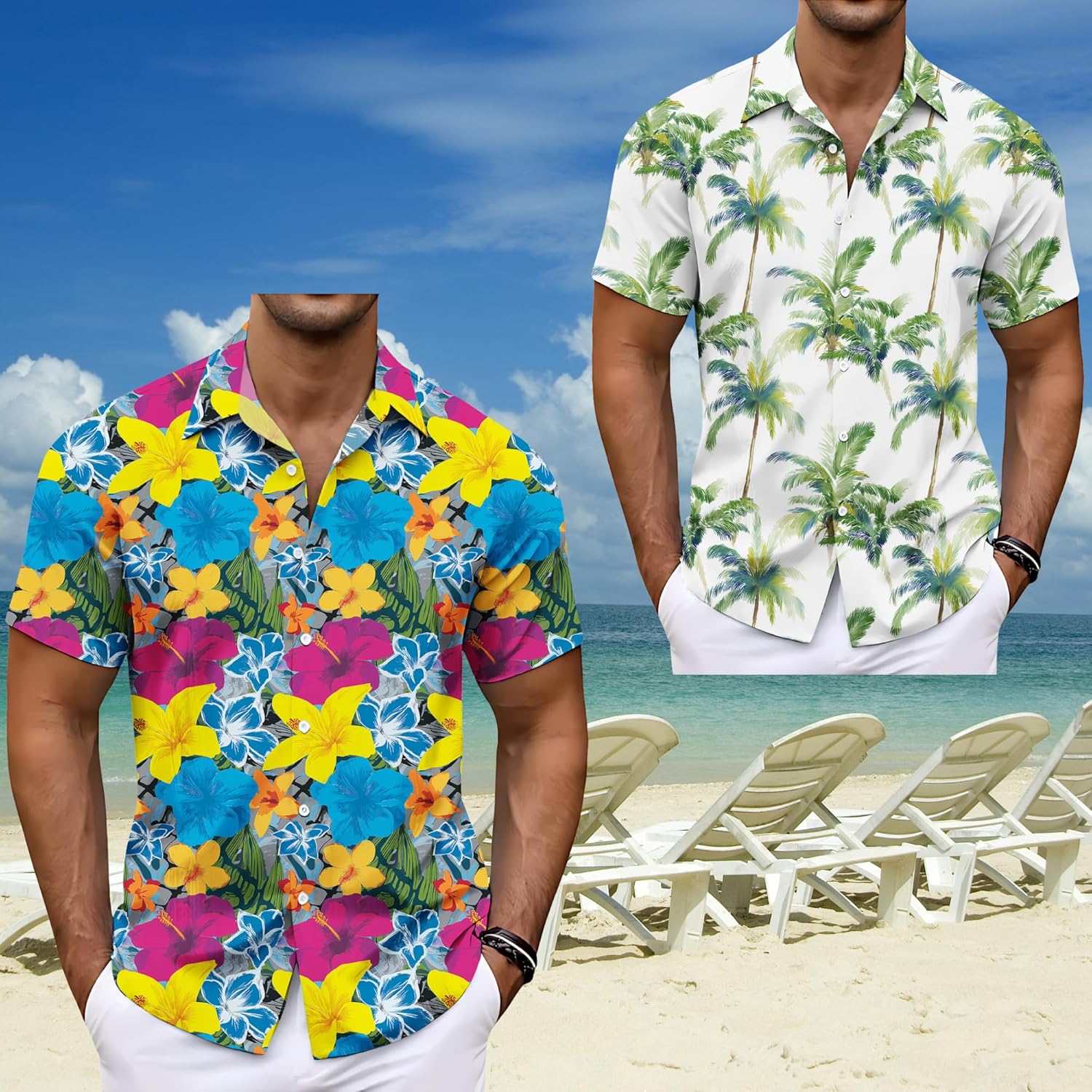 Mens Summer Shirts V Neck Beach Vacation Tops Short Sleeve Hawaiian Print Shirt for Men Funny Graphic Casual Hawaii Graphic