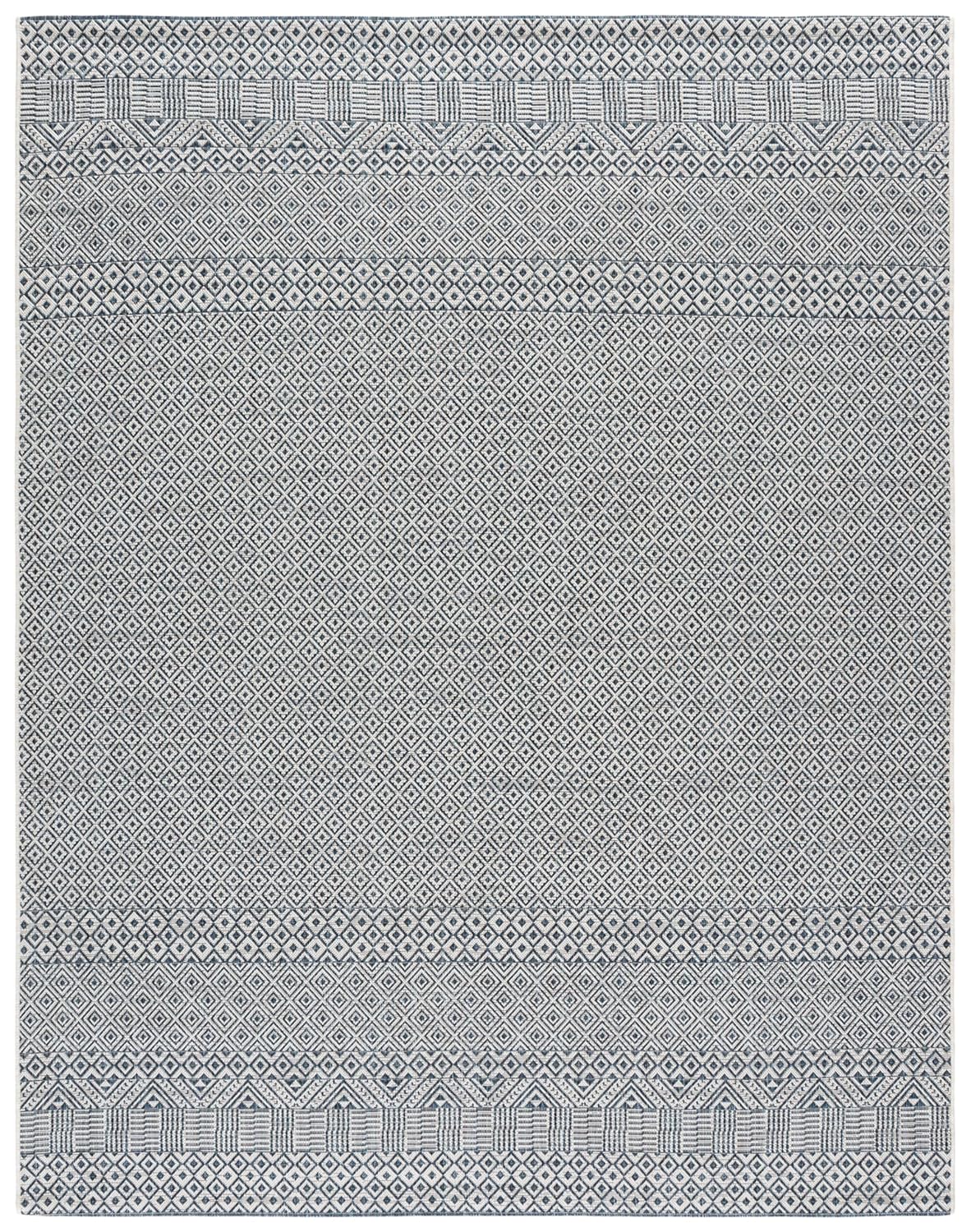 SAFAVIEH Washable Rug Outdoor Courtyard Collection - 9' x 12', Blue & Navy, Non-Shedding & Easy Cleaning, Ideal for Patio, Backyard, Mudroom (CY8235-53412)