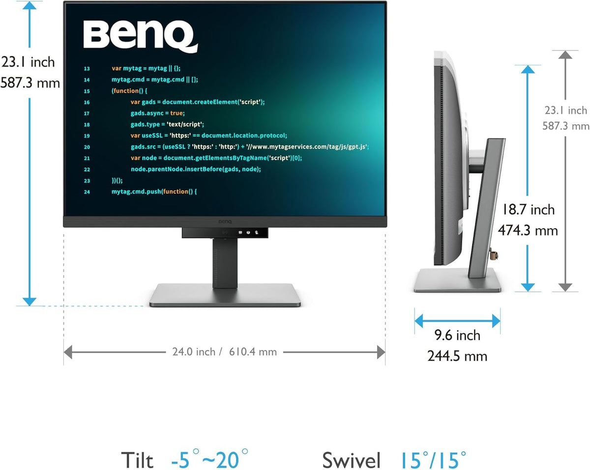 BenQ RD280U 28.2” 4K 3840x2560 3:2 Programming Monitor, Eye-Care, Nano Matte Panel, Coding Modes, MoonHalo Backlight, 90W USB-C, KVM, VESA Mount, Developer Monitor