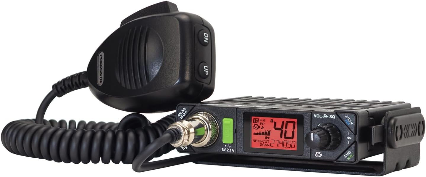President Bill III (Bill 3) FCC AM/FM Ultra-Compact with P Channels, NRC, Weather Channel CB Radio. (TXUS201)