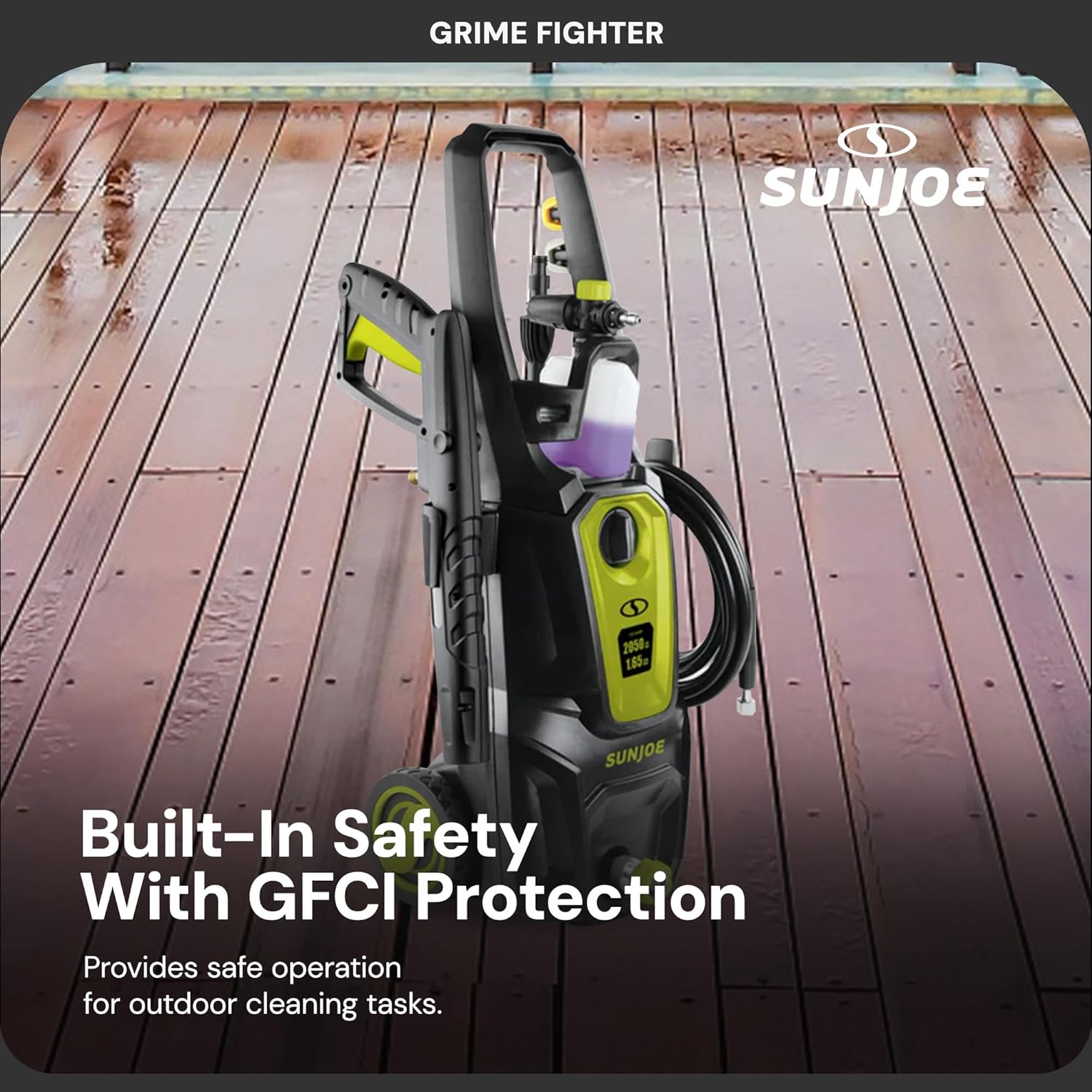 Sun Joe Electric Pressure Power Washer w/ Foam Cannon & Extension Wand, 1600 PSI (PWMA Certified), 1.1 GPM, 13-Amp Motor - Heavy-Duty Cleaning Machine for Patios, Decks, Sidewalks & Cars, SPX2680-MAX
