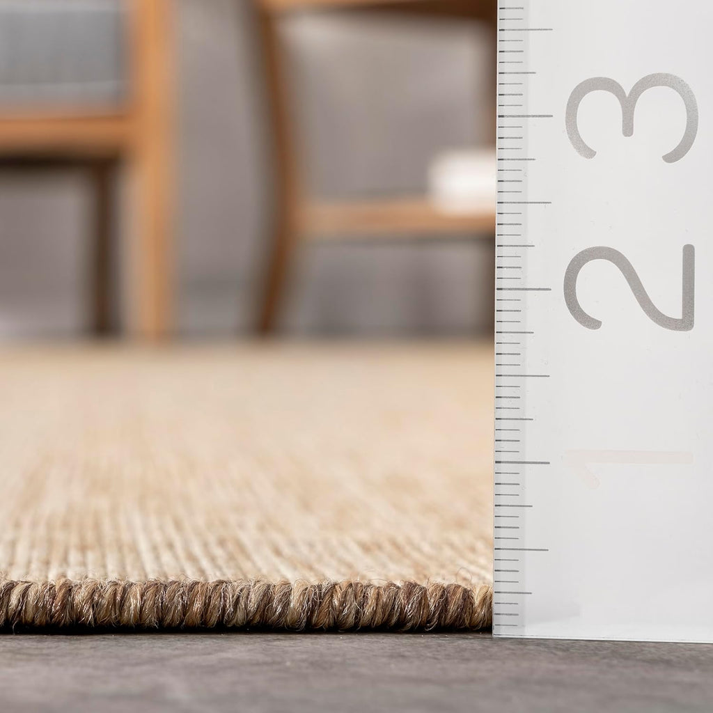 Nuloom Outdoor Performance Collection Nakia Brown/Ivory, 13' x 15', Soft and Cozy, High Traffic, Stain Resistant, Easy Clean, Durable Area Rug for Indoor/Outdoor Patio, Deck, Porch, Garden, Courtyard