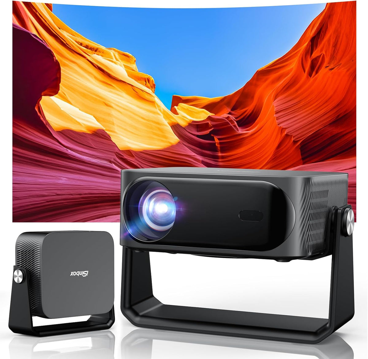 2000 ANSI/Auto Focus & Keystone/Built-in APP 4K Outdoor Projector with Wifi and Bluetooth, Smart Portable Projector with Built in Apps YouTube/PrimeVideo & Dolby, Home Theater Projector with HDR10+