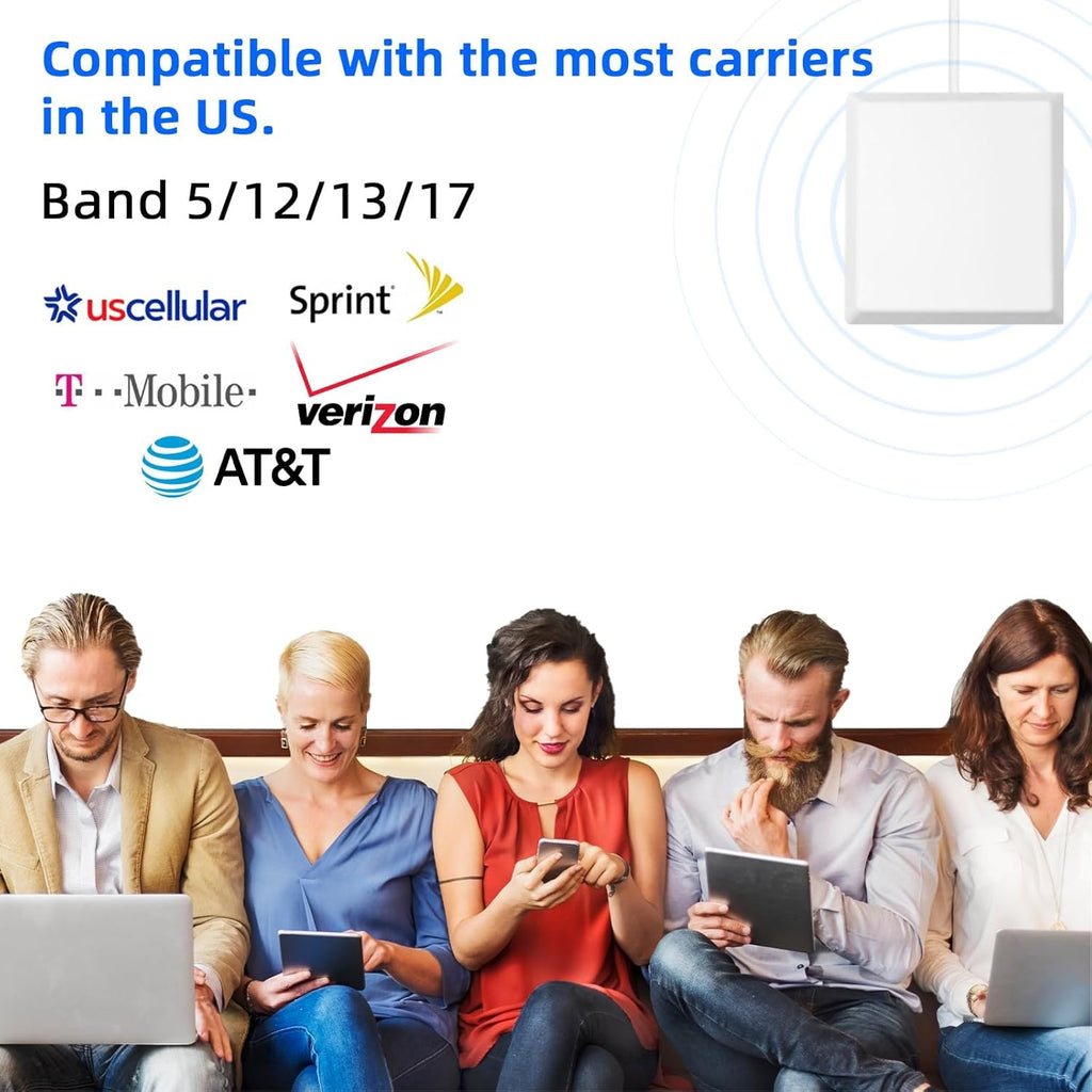 Cell Phone Booster for Home & Office | 2 Inside Antennas | Up to 7,000 sq ft | Cell Phone Signal Boosters for All U.S. Carriers | Boost 5G 4G Data | FCC Approved