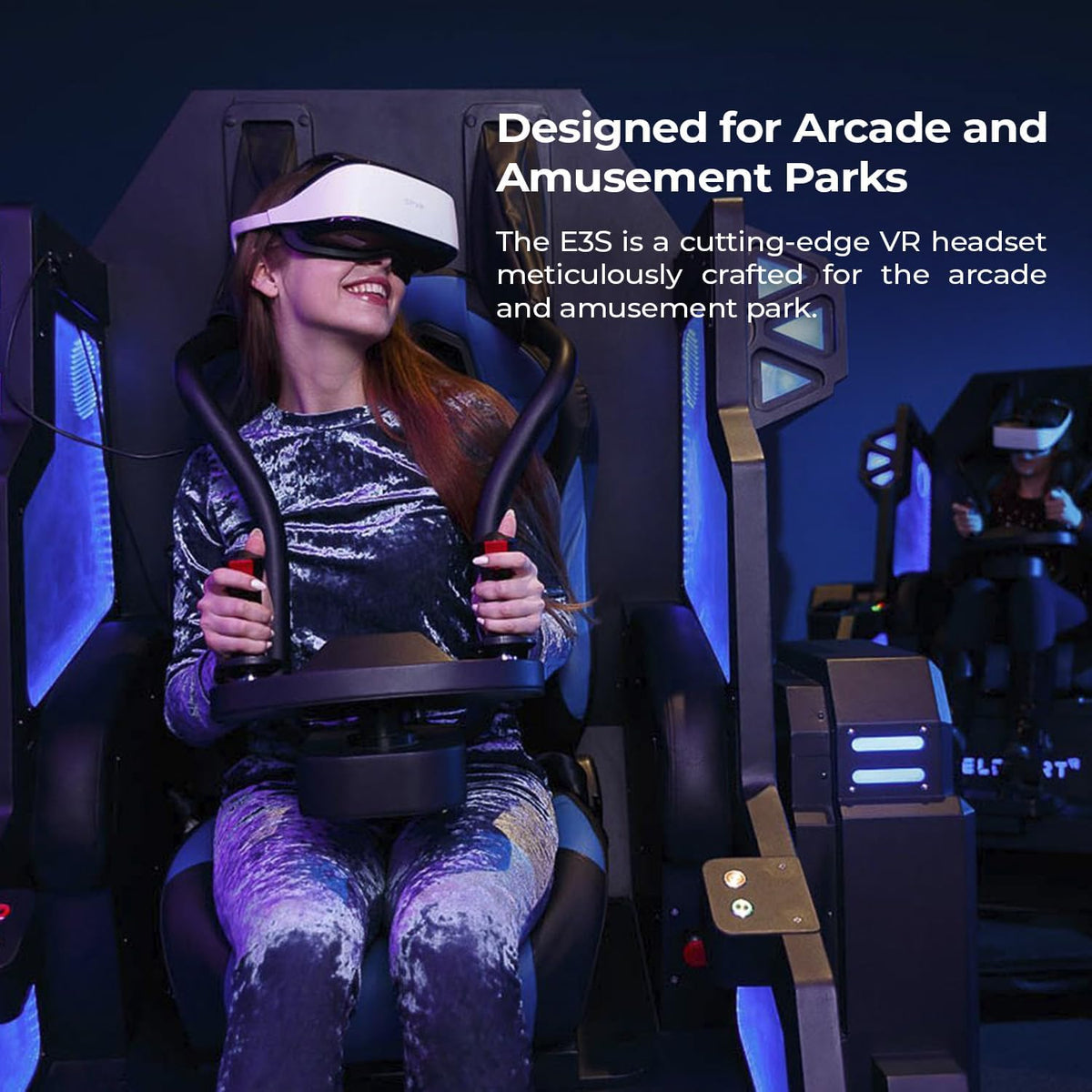 DPVR E3S Hardstrap Virtual Reality Headset, VR Set for Business of Egg Seats Headset, VR Simulator Riders, Moto, Time Machine 6 Seats and VR Flying, VR Headsets Not for Personal User