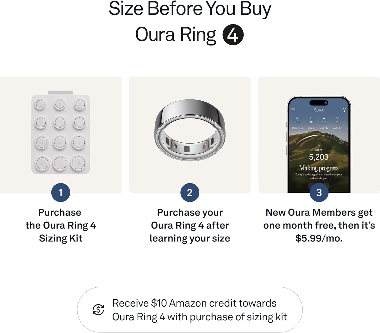Oura Ring 4 - Silver - Size 11 - Sleep, Activity, Women's Health, AI Advisor, Up to 8 Days of Battery Life, Size Before You Buy, Android & iOS Compatible