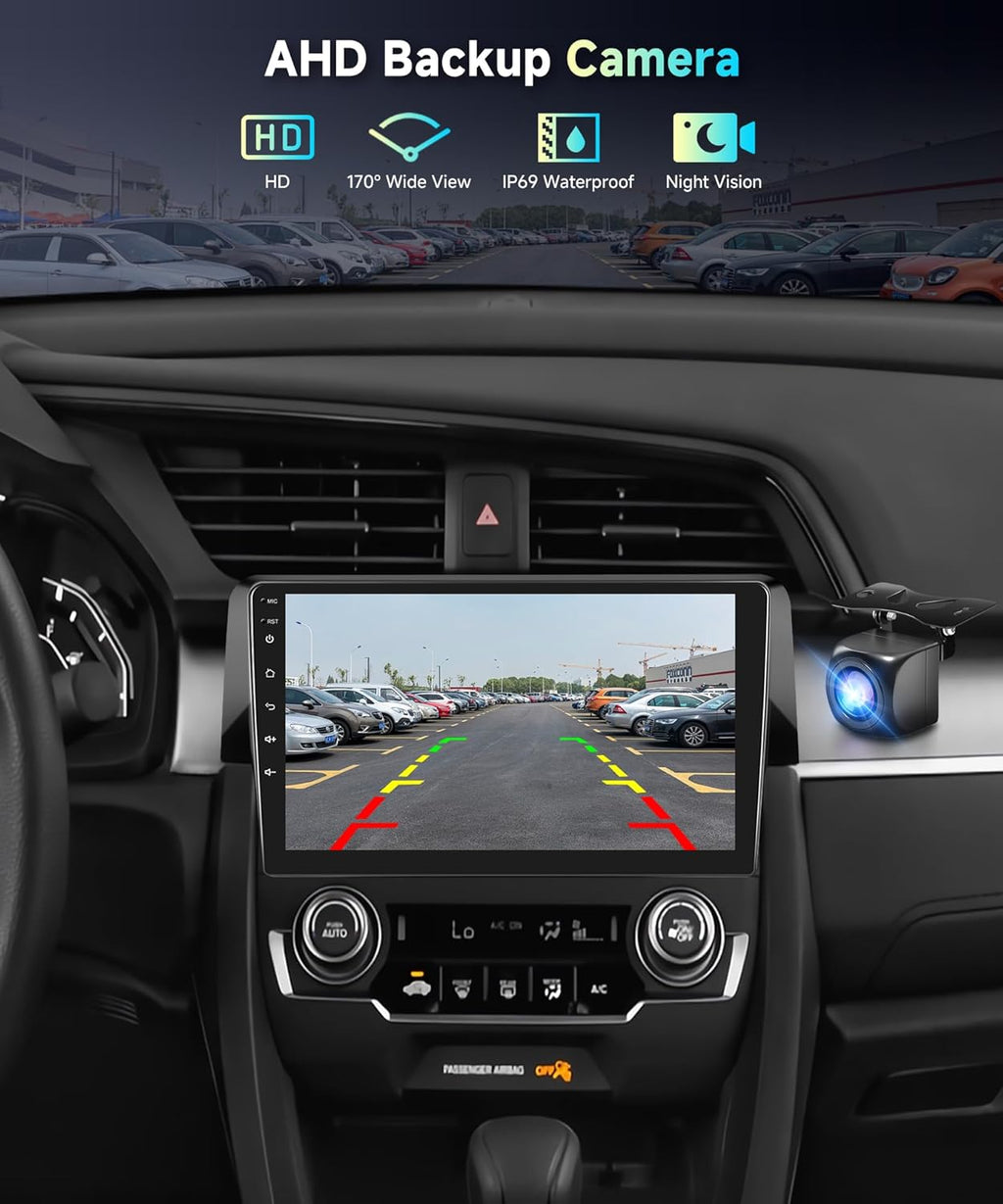 5Ghz Wifi 2G+64G for Honda Civic 2016-2020 Radio,【Android 15 Build-in DSP EQ】Car Stereo with 5.0Bluetooth,Wireless Carplay Android Auto,9inch IPS Touch Screen,IP69k Backup Camera,26UIs,GPS Chip,FM/RDS