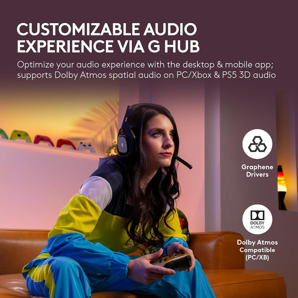 Logitech G Astro A50 Multi-Platform Wireless Gaming Headset + Base Station for PS5/Xbox/PC: PLAYSYNC Audio Switcher,