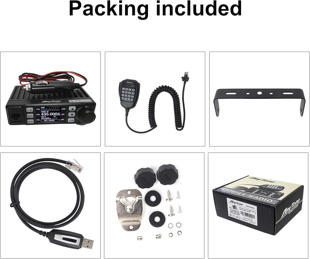 AnyTone Mini Size Dual Band Transceiver Mobile Radio VHF/UHF Two Way Radio AT-779UV for Car Vehicle Black