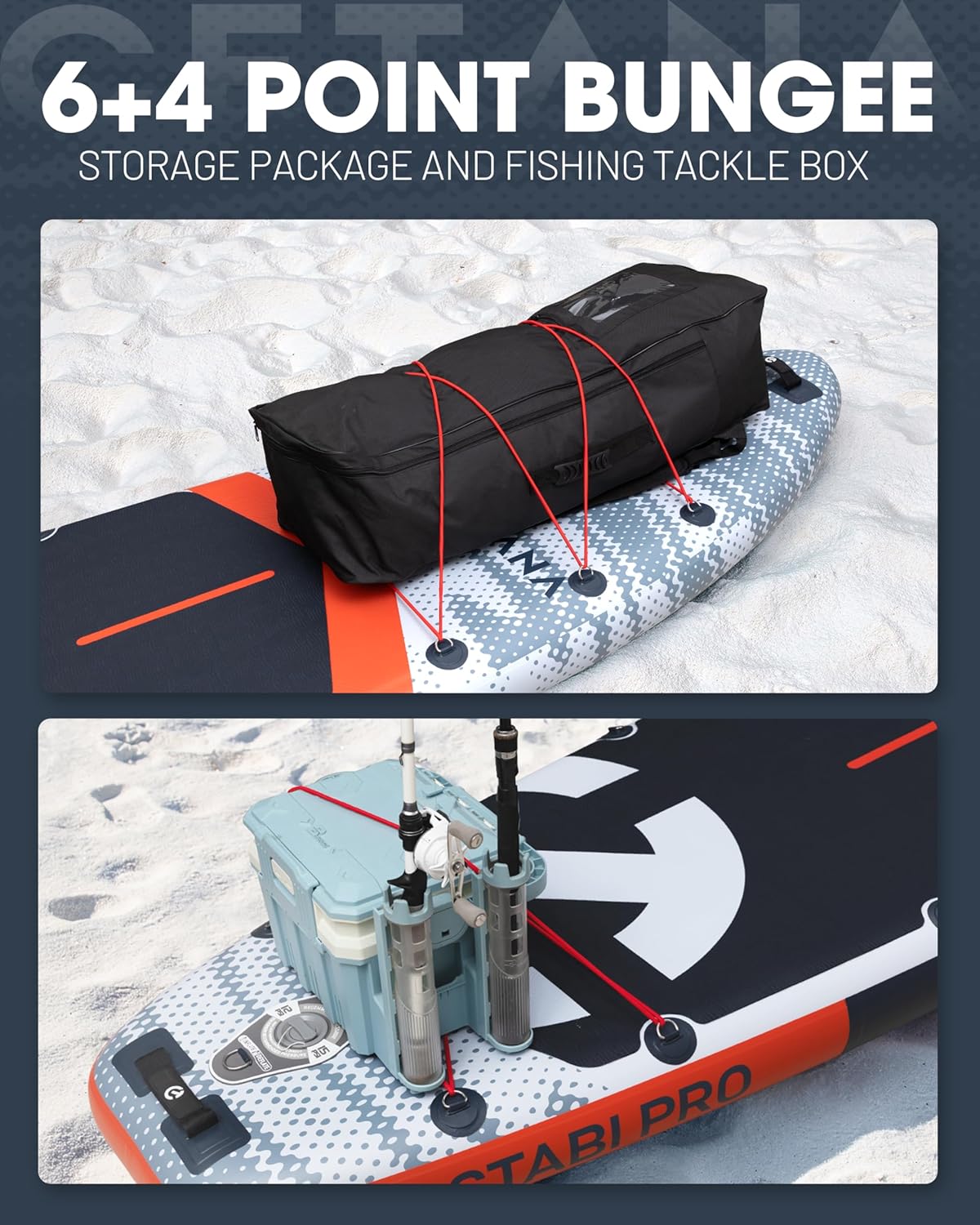 CETANA Extra Wide Inflatable Paddle Board 11'6 x 35" x 6", 450LB High Weight Capacity Wide Stable Stand Up Paddle Board for Beginners, 2–3 Person Large Paddleboard with 3 Fins, Dual Bungee, 15 D Rings