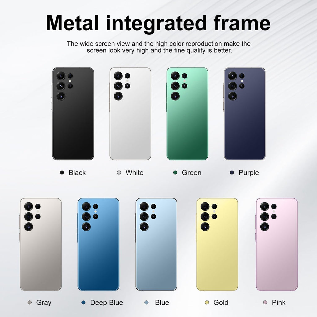 Unlocked Cell Phones I25 Ultra 5G Smartphone Android 14 Unlocked Phones 12GB+512GB Snapdragon 8Gen3 7" HD Screen 48MP+108MP 6800mAh Support Dual SIM Fingerprint Lock GPS Face ID (White)