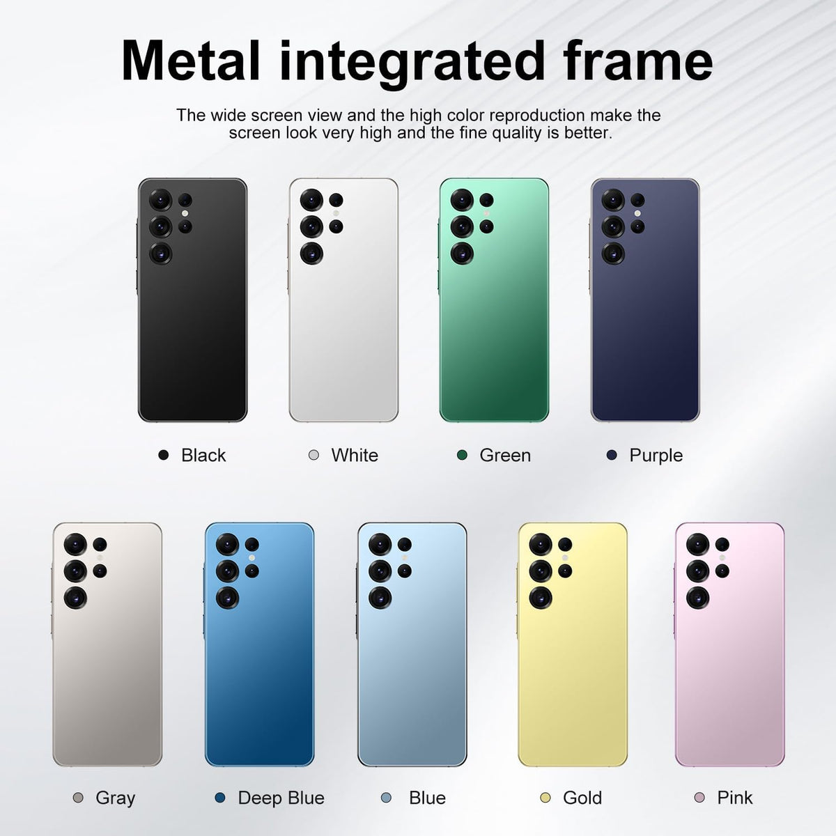 Unlocked Cell Phones I25 Ultra 5G Smartphone Android 14 Unlocked Phones 12GB+512GB Snapdragon 8Gen3 7" HD Screen 48MP+108MP 6800mAh Support Dual SIM Fingerprint Lock GPS Face ID (White)