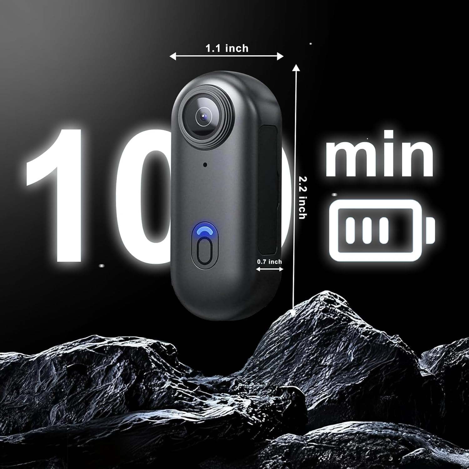 Thumb Action Camera | Mini POV Sports Camera, Waterproof Action Camera the Size of a Thumb for Running, Cycling, Hiking, Swimming, Outdoor Adventures, Vlogging (Black, 128, GB)