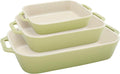 Staub Ceramic 3-pc Rectangular Baking Dish Set - Macaron Pastel Green