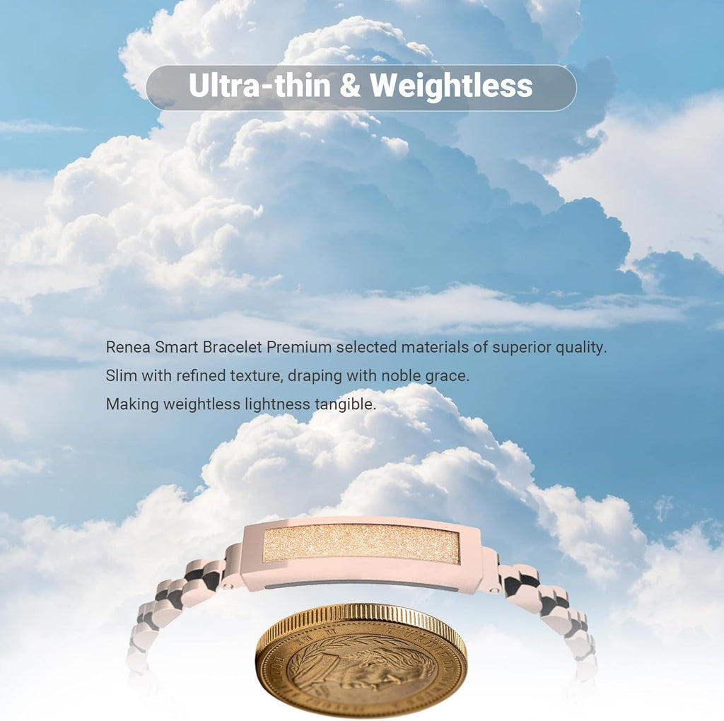 Renea Men & Women Smart Bracelet, Fitness Tracker/Wristband, All-Day Sleep Monitoring, Multiple Sports Modes, Long Battery Life, Easy Mobile Control, Free Android & iOS Apps (Gold)