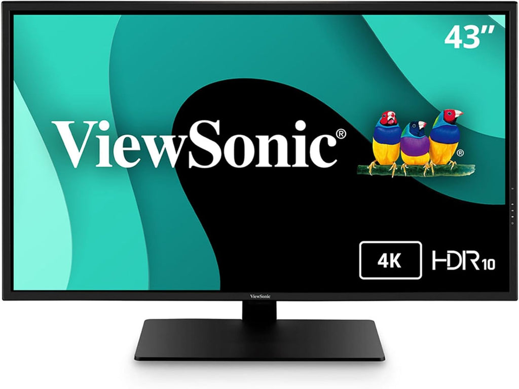 ViewSonic VX4381-4K 43 Inch 4K Monitor, MVA Display with HDR10 for Ultimate Home Entertainment and Large-Format Productivity, Eye Care Technology, HDMI, and DisplayPort Inputs