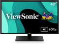 ViewSonic VX4381-4K 43 Inch 4K Monitor, MVA Display with HDR10 for Ultimate Home Entertainment and Large-Format Productivity, Eye Care Technology, HDMI, and DisplayPort Inputs