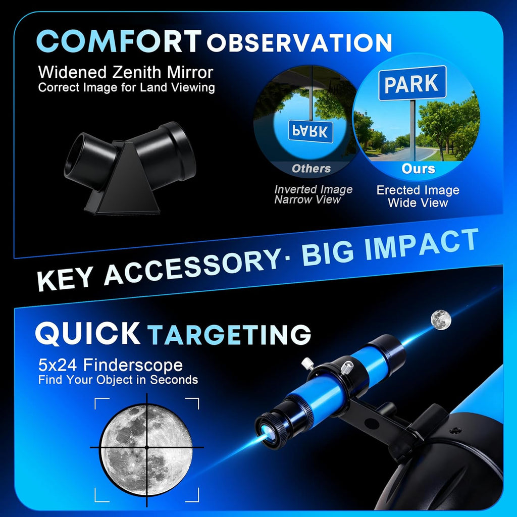 Hawkko Telescope for Adults & Kids, 80mm Aperture 600mm High Powered Telescope for Astronomy Beginners - Refractor Telescopes with AZ Tripod, Phone Adapter and Portable Bag for Moon Observation
