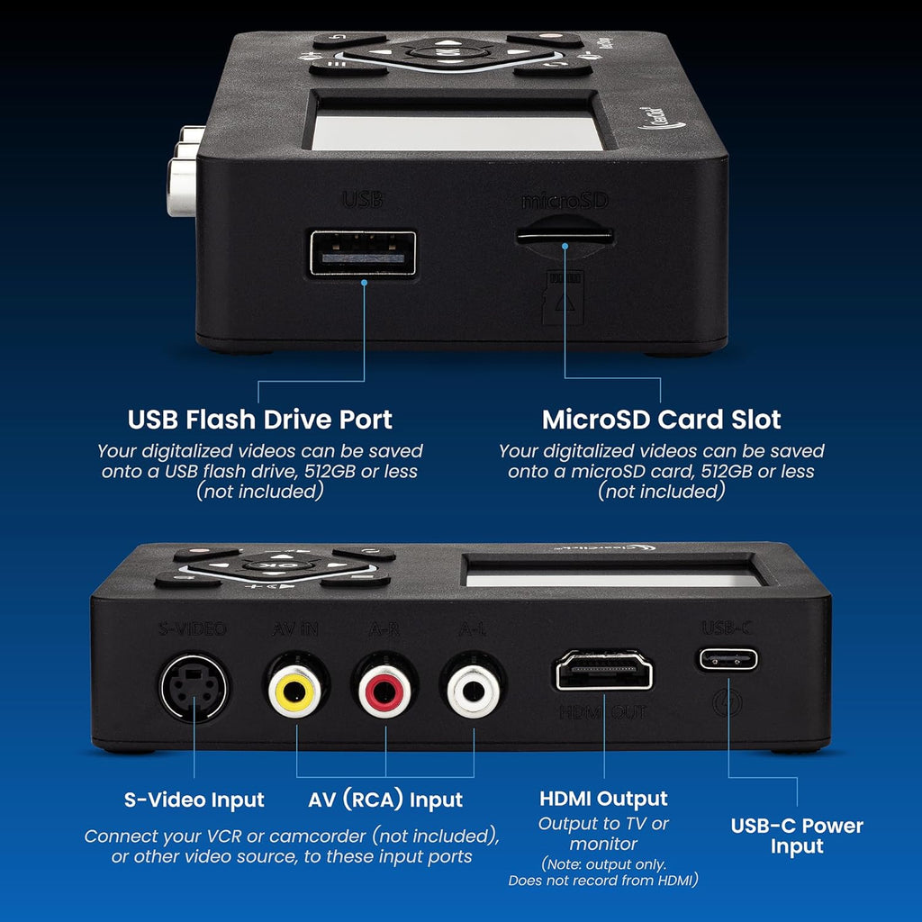 ClearClick Video to Digital Converter 2.0 (Second Generation) Mini Edition - Record Video from VCR's, VHS Tapes, AV, RCA, Hi8, Camcorder, DVD, Gaming Systems Requires Working VCR/Camcorder & Tapes