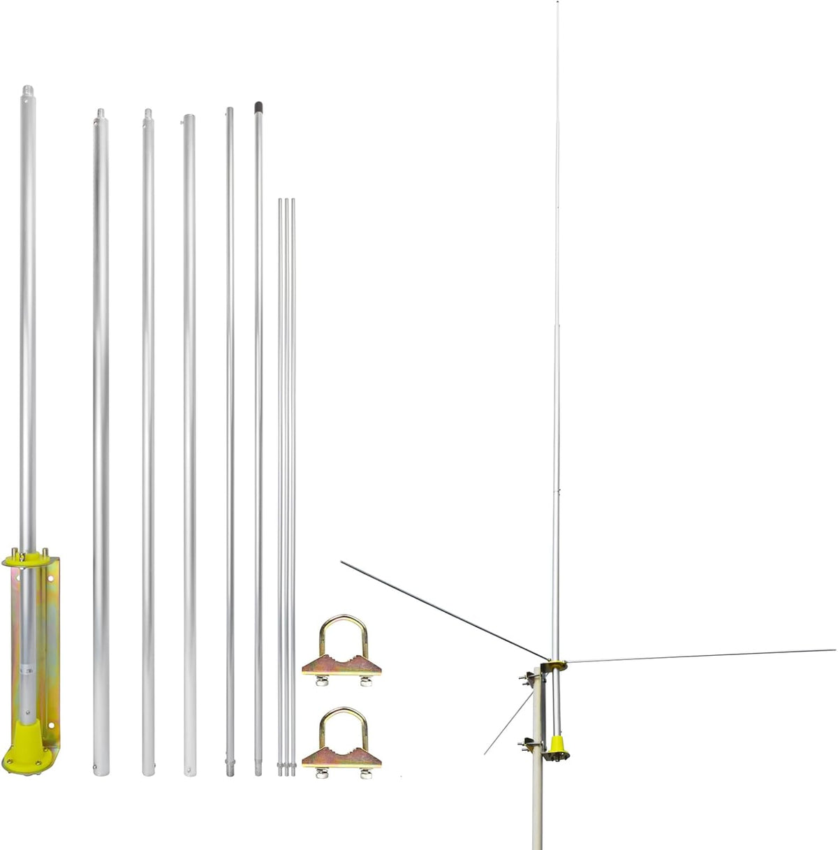 UAYESOK 20ft CB Base Station Antenna, 27MHZ Aluminum Alloy CB Base Antenna, 3.5dBi High Gain & Low VSWR & All-Weather Resilience & Pre-assembled
