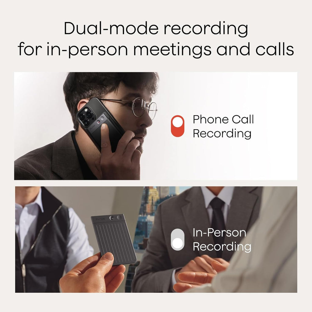 Plaud Note AI Voice Recorder, Note Taker w/Case, App Control, Transcribe & Summarize with AI, Support 112 Languages, for Meetings, Calls, Lectures, Professionals, Teams, Black, Non-Pro Version