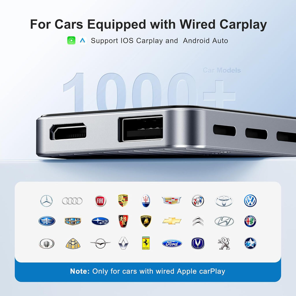 FAIMEE AI Box Wireless CarPlay & Auto Adapter - Plug & Play, Dual-Band WiFi, Bluetooth 5.0, 4K Video Support, Android 12.0 System, Compatible with Factory CarPlay & Android Auto （4GB RAM+32GB ROM）