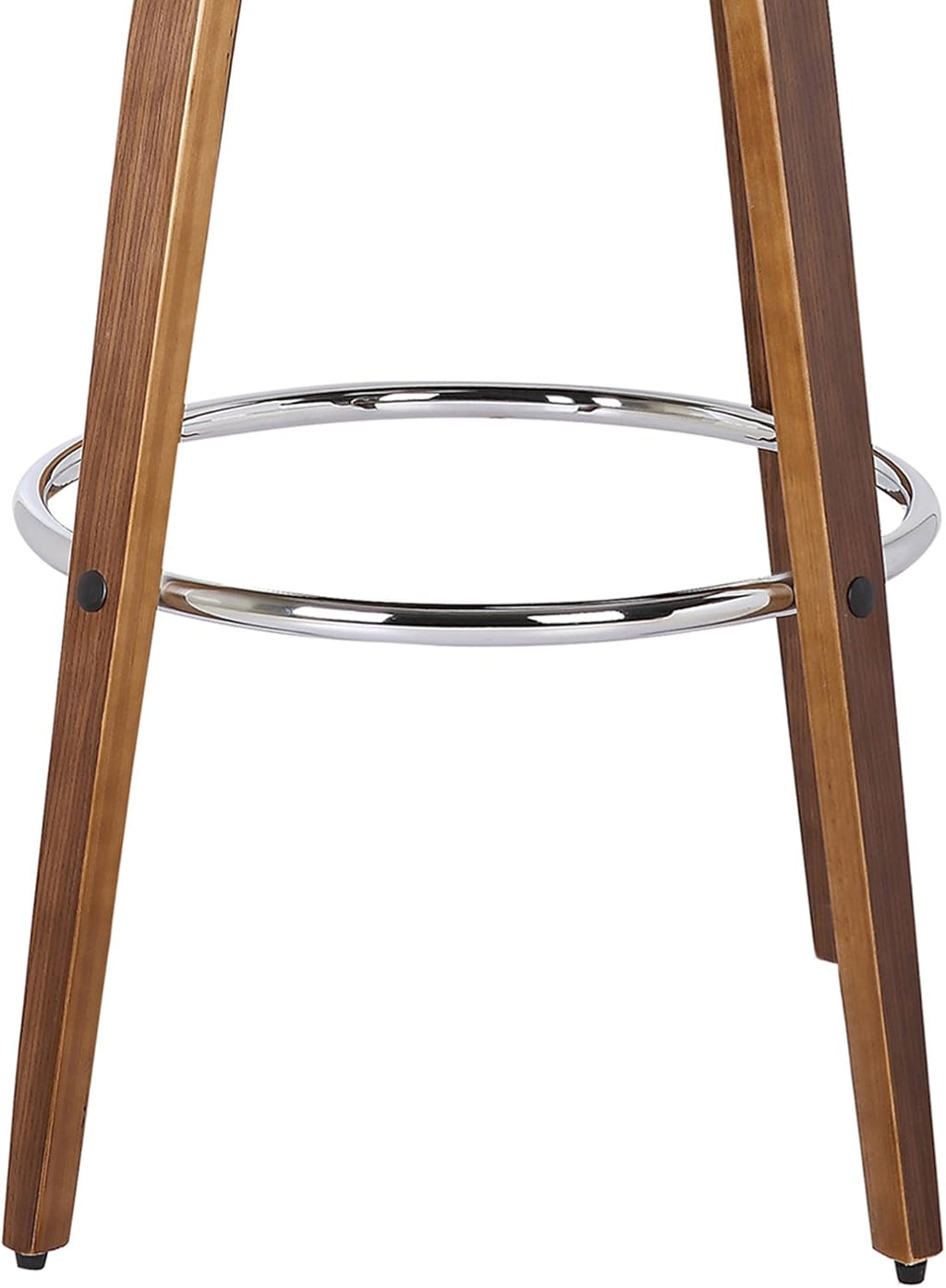 Armen Living Sonia 26" Counter Height Swivel Brown Faux Leather and Walnut Wood Bar Stool - Set of 2