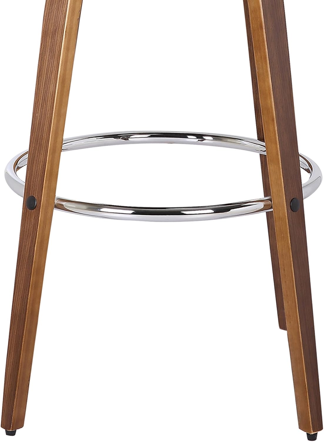 Armen Living Sonia 26" Counter Height Swivel Brown Faux Leather and Walnut Wood Bar Stool - Set of 2