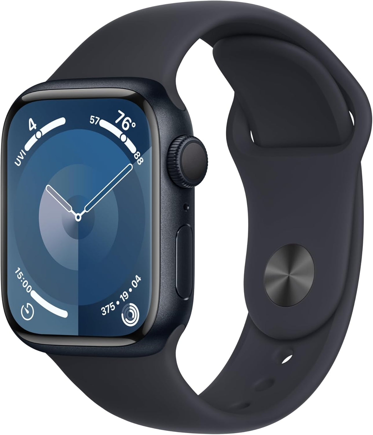 Apple Watch Series 9 GPS 41mm Midnight Aluminum Case with Midnight Sport Band S/M (Renewed)