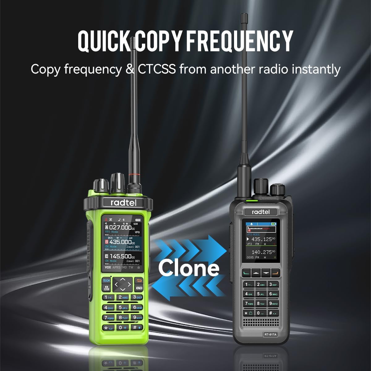 Radtel RT-950 PRO Ham Radio TX GPS/APRS, 10W Walkie Talkie Long Range Handheld Two Way Radio, AM/FM/CB/SW/MW/LW RX, Bluetooth APP Programming, NOAA, Spectrum Analyzer .Green (with Programming Cable)