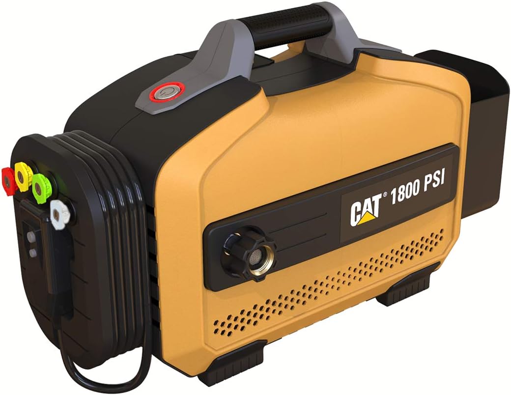 CAT Electric Pressure Washer - 1800 PSI 2.0 GPM with high Pressure Hose, Quick Release Gun, Nozzle Lance, Water Pressure Washers Foam Cannon, Power Wash Your Home Patio, Fence, Driveway & RV