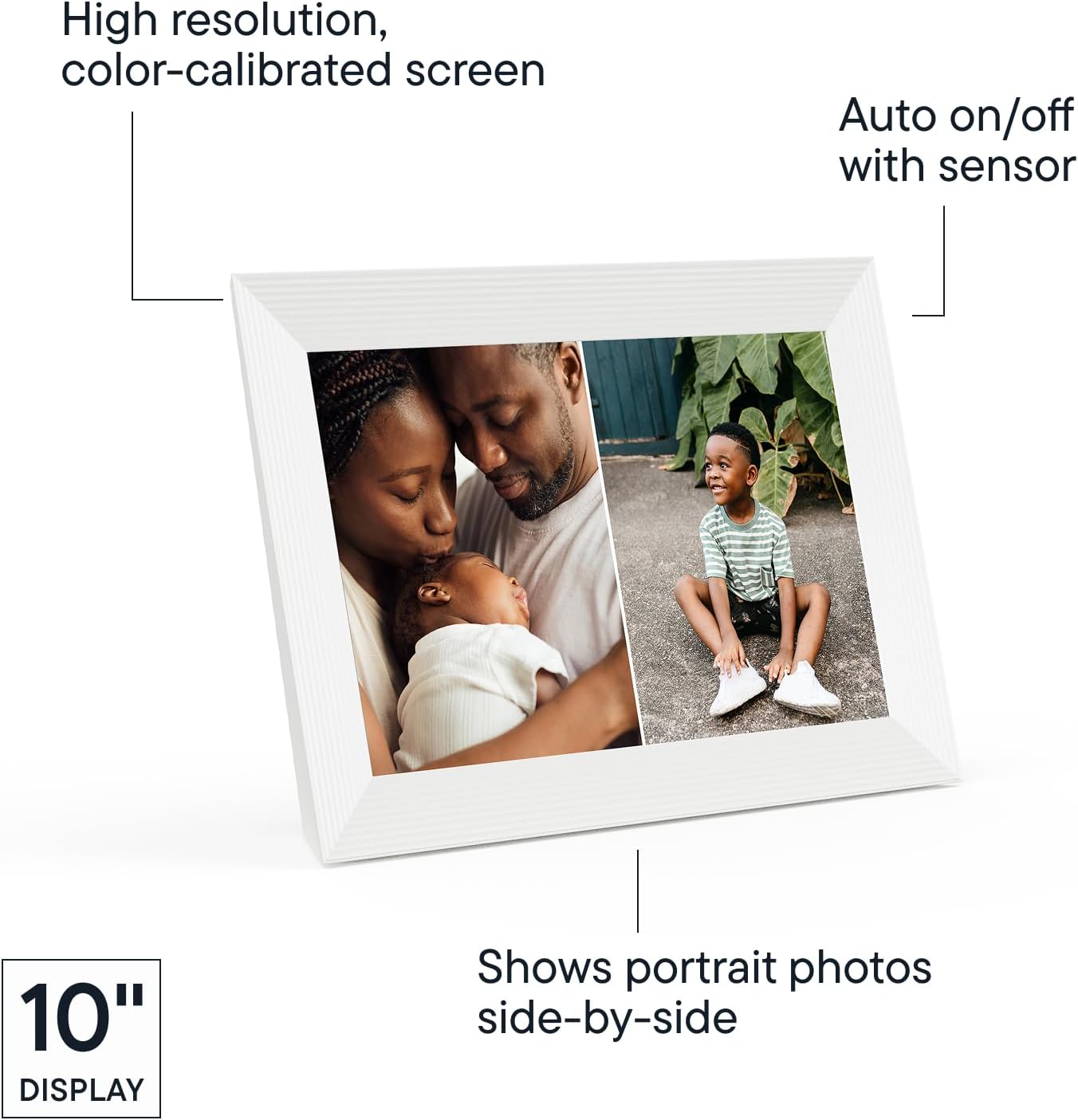 Aura Digital Picture Frame - 10.1" HD Display | Wirecutter's Best Digital Frame | Text Photos Directly to Your Frame from Anywhere | Quick & Easy Setup Over WiFi - Free Aura App | No ads or fees