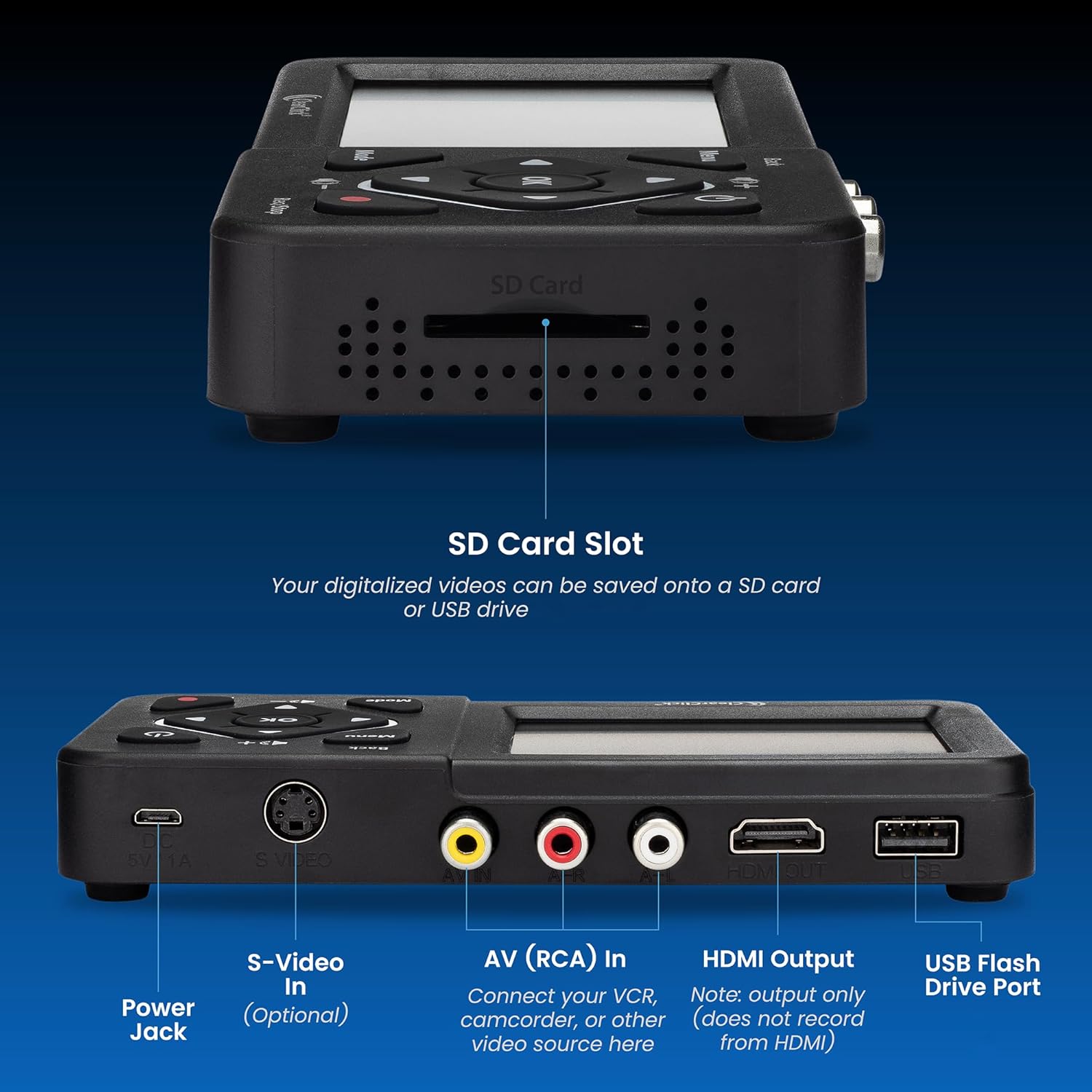ClearClick Video to Digital Converter 2.0 (Second Generation) - Record Video from VCR's, VHS Tapes, AV, RCA, Hi8, Camcorder, DVD, Gaming Systems (Bundle) Requires Working VCR/Camcorder & Tapes