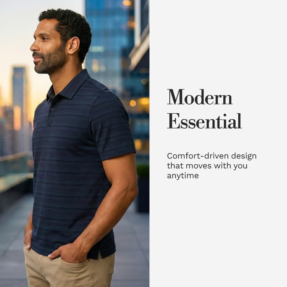 Cole Haan Links Golf Polo Shirts for Men - Lightweight and Breathable 4-Way Stretch with Moisture Management Technology