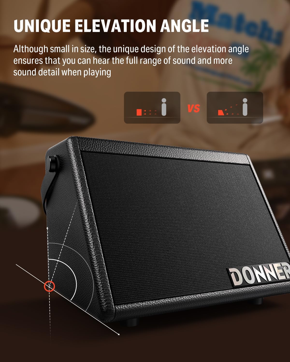 Donner Mini Electric Drum Amp 20W, Wireless Electronic Drum Amplifier Keyboard Speaker DDA-20 Portable for Home Practice