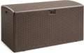 Amazon Basics Outdoor Storage Deck Box, Lockable, Weather-Resistant, 99 Gallon, Brown, for Patio Cushions, Gardening Tools, Pool Accessories