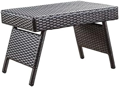 GDFStudio Savana 3 Piece Outdoor Wicker Lounge with Water Resistant Cushions & Coffee Table (Grey/BrightGreen)